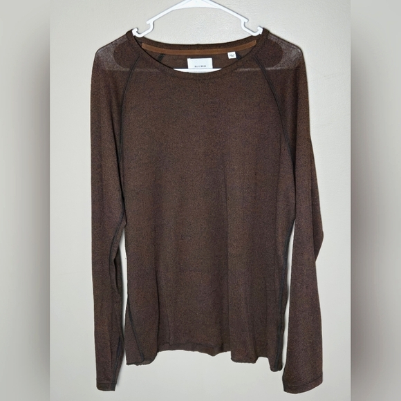 Billy Reid Lightweight Indian Crewneck Luxury Basic Long Sleeve, Large - Picture 1 of 5